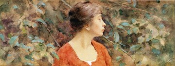 Lady in Red Theodore Robinson Oil Paintings